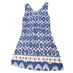 Blue White Light Summer Dress‎ Print Sleeveless Size Small/Medium Tank Mini
